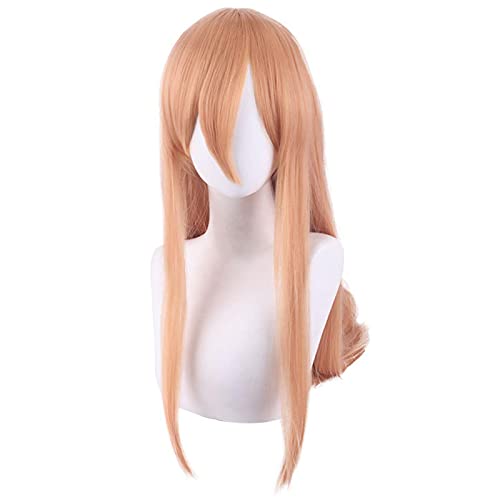 Power Cosplay Wig Anime Chainsaw Man 80cm Long Orange Heat Resistant Synthetic Halloween Party Role Play Wigs von RUIRUICOS
