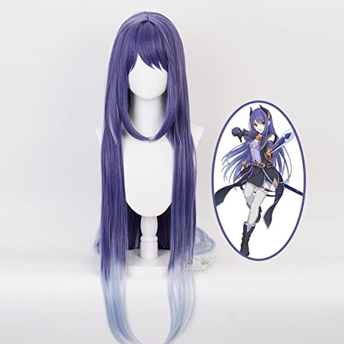 Princess Connect Re:Dive Shijo Rei Cosplay Long Purple Gray Mixed Color Heat Resistant Synthetic Hair+ Wig Cap Halloween von RUIRUICOS