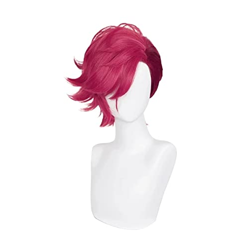 RUIRUICOS Arcane Vi Cosplay Wig Short Heat Resistant Synthetic Hair Woman Man Role Play Wigs von RUIRUICOS