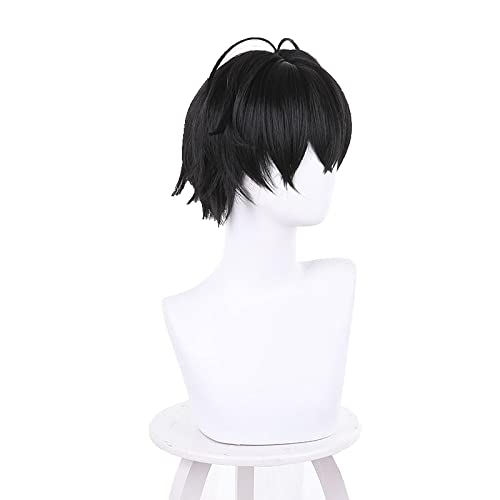 Sasaki and Miyano Anime Yaoi Miyano Yoshikazu Cosplay Wig Short Black Wig Men Women Synthetic Fiber Hair Wig Cap Party Wig von RUIRUICOS