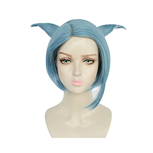 Shingetsu Nagisa Cosplay Wigs Game Another Episode Nagisa Shingetsu Mixed Blue High Temperature Fiber Hair Wig von RUIRUICOS