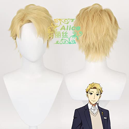 Spy Family Loid Forger Cosplay Wigs Special Golden Short Straight Man 30cm Wigs Synthetic Hair Heat Resistant von RUIRUICOS