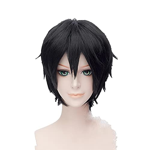 Sword Art Online Kirigaya Kazuto wig Cosplay Costume SAO Kirito Men Women Short Black Synthetic Hair Party Role Play wigs von RUIRUICOS