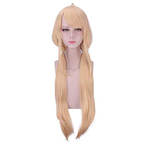 THE IDOLM STER futaba anzu Light Golden Long Straight Cosplay Wig Synthetic Hair Halloween Costume Party Play Wigs For Women von RUIRUICOS