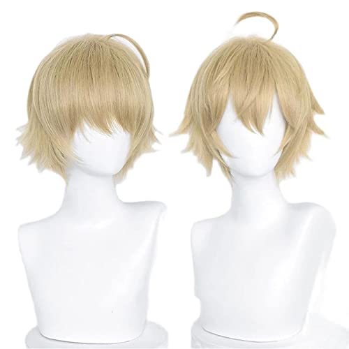 Tohma Cosplay Wig Game Genshin Impact Tohma Light Brown Ponytail Hair Peluca Anime Halloween Party Carnival Role Play Wigs von RUIRUICOS