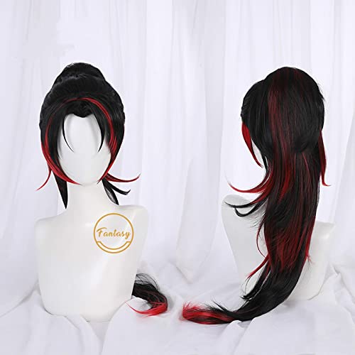 Tsugikuni Yoriichi Kimetsu No Yaiba Long Mixed Layered Ponytail Cosplay Synthetic Hair + Wig Cap von RUIRUICOS