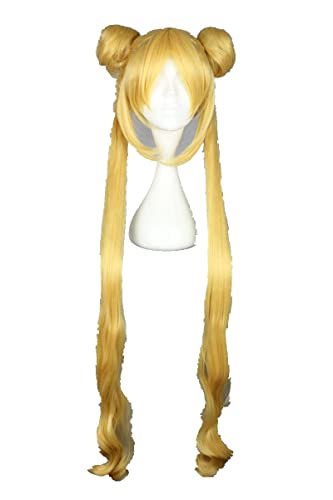 Tsukino Usagi 120cm Long Golden Heat Resistant Synthetic Hair Cosplay Wig + Wig Cap von RUIRUICOS