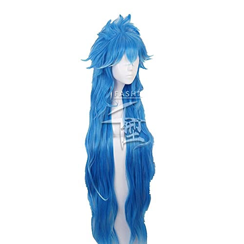 Twisted Wonderland Idia Shroud Cosplay Long Blue Curly Wig + Wig Cap Synthetic Hair Halloween Party Prop Girls Women von RUIRUICOS