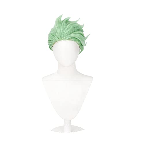 Twisted Wonderland Sebek Zigvolt Cosplay Short Light Green Wig + Wig Cap Synthetic Hair Halloween Party Props Men Women von RUIRUICOS