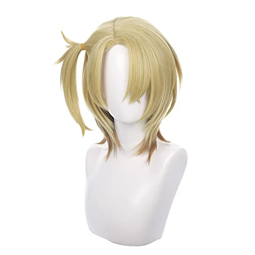 VTuber Hoive Cosplay Luca Kaneshiro Cosplay Wig Golden Yellow Synthetic Hair Heat Resistant Adult Men Wig Cap Halloween von RUIRUICOS