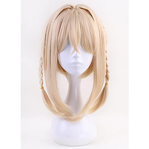 Violet Evergarden Cosplay Wig Blonde Braided Hair Heat-resistant Fiber Hair + Wig Cap Halloween Party Role Play Girls Women von RUIRUICOS