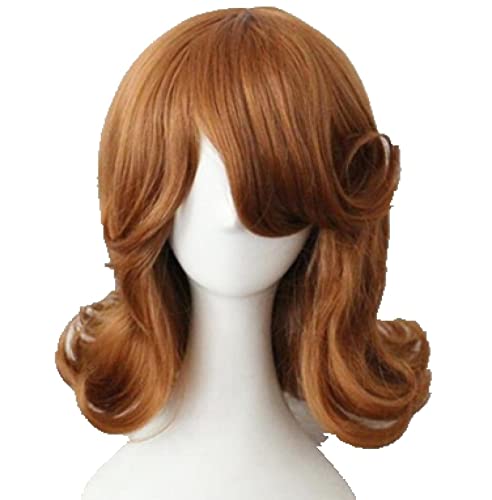 Why Women Kill Cosplay Wig European and American Housewives Retro Golden Brown Short Curly Hair Wig von RUIRUICOS