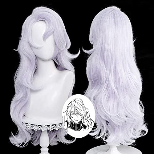 Women's Gojo Satoru Cosplay Wig Jujutsu Kaisen Unisex 70cm Long Silver Purple Heat Resistant Synthetic Hair Anime Wigs + Wig Cap von RUIRUICOS