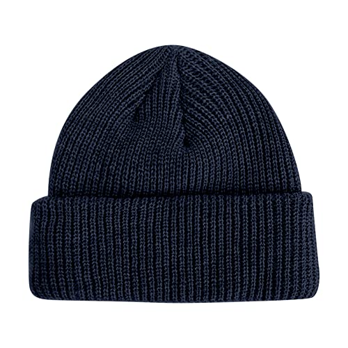 RUIRUILICO Damen Retro Mützen Einfarbig Cuffed Plain Beanie Mütze Herren Herbst Winter Warme Winddicht Strickmütze Unisex Outdoor Street Teenager Wintermützen Merino Wollmütze von RUIRUILICO