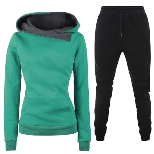 RUIRUILICO Heartbeat Jogginganzug Damen Trainingsanzug Set Zweiteiler Kapuzenpullover und Jogginghose Nicki Hausanzug Damen Kuschelig Warm Tracksuit Laufhose Damen Sportbekleidung für Damen von RUIRUILICO