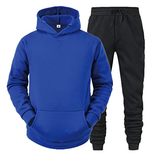 RUIRUILICO Jogginganzug Herren 2-Teilig Trainingsanzug Set Einfarbig Hoodie Mit Taschen Und Jogginghose Zweiteiler Baggy Bequemer Freizeitanzug FüR Sport Fitness Und Zuhause von RUIRUILICO