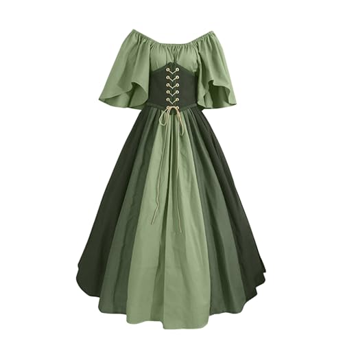 RUIRUILICO Mittelalter Kleid Damen Renaissance Maxikleid Mit äRmeln Gothic Vintage Partykleid FüR Karneval, Halloween Mittelalterfest Barock Steampunk KostüM In üBergrößEn S-5xl von RUIRUILICO