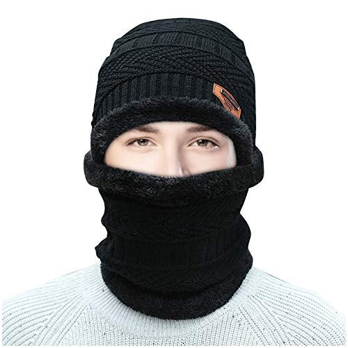 RUIRUILICO Mützen Schal Set Damen Plüschfutter Beanie Mütze Herren Winter Warme Gehörschutz Mütze Unisex Verdicken Winddicht Wintermützen Mode Klettern Skimütze Set für Outdoor Sport von RUIRUILICO