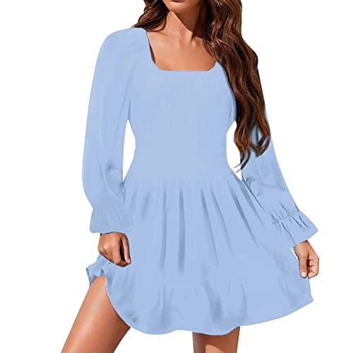 RUIRUILICO Piratenkostüm Damen Sommerkleid Piraten Kleid Damen Chiffonkleid Sexy Minikleid Elegant Langarm Rüschenkleid Tüll Karneval Kostüm A Linien Kleid Stufen Chiffon Freizeitkleid Sommerkleidung von RUIRUILICO