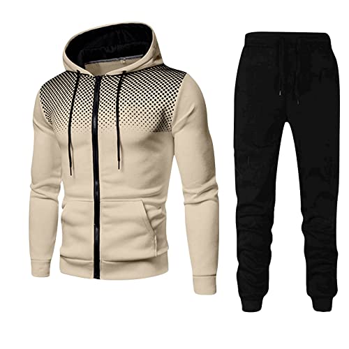 RUIRUILICO Trainingsanzug Herren 2 Teilig Jogginganzug Set Baumwolle Kapuzenpullover Und Jogginghose Bequemer Sportanzug Mit Kapuze Winter Warm Freizeitanzug FüR Gym Freizeit Zuhause von RUIRUILICO
