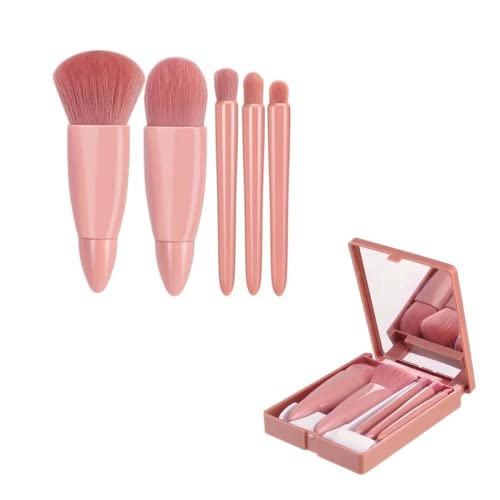 Reise-Make-up-Pinsel-Set, Mini-Make-up-Pinsel-Set mit Spiegel, tragbare Make-up-Pinsel für Frauen, voll funktionsfähiges Mini-Make-up-Pinsel-Set von RUITASA