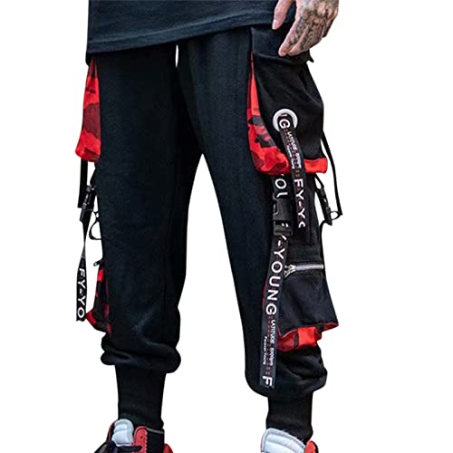 Herren Techwear Hosen Cargohose Hip Hop Jogger Cargo Pants Baggy Streetwear Punk Hose Jogginghose von RUITOTP