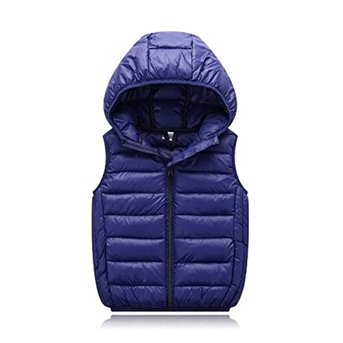 Leichte Jungen Mädchen Freien Steppweste mit Kapuze Ärmellos Winter Solide Mäntel Kapuzenjacke Weste Oberbekleidung Outfits Kleidung Weste Winddichte Jacke Reißverschluss Outwear von RUITOTP