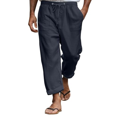 Leinenhose Herren Einfarbiges Leicht Sommerhose Atmungsaktiv Komfortabel Freizeithose Mit Kordelzug Casual Strandhosen Taschen Outdoorhose Elastischer Hose Herren Slim Fit Weiß Freizeit Und Urlaub Leinenhose Herren Einfarbiges Leicht Sommerhose Atmungsaktiv Komfortabel Freizeithose Mit Kordelzug Casual Strandhosen Taschen Outdoorhose Elastischer Hose Herren Slim Fit Weiß Freizeit Und Urlaub von RUITOTP