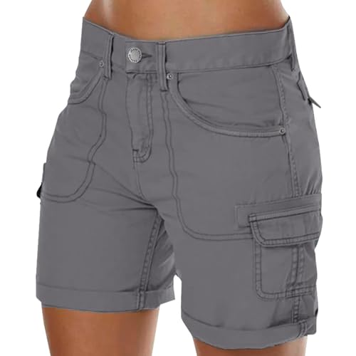 RUITOTP Damen Cargo Shorts Sommer Casual Kurze Hosen Stoffhose Outdoorhose Strand Shorts mit Taschen mit Mehrfach-Taschen Damen Stretch Kurz Cargohose Bequem Sommer von RUITOTP