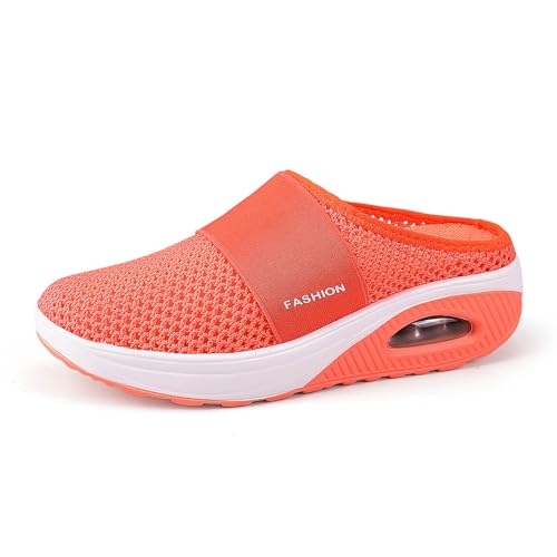 RUITOTP Orthopädische Schuhe Damen Air Cushion Slip On Hausschuhe Sommer Sandalen Mesh Atmungsaktiv Walkingschuhe Diabetiker Orthoback Schuhe Freizeit Leicht Schlupfschuhe Frauen von RUITOTP