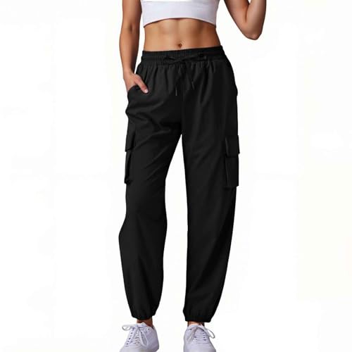 RUITOTP Outdoor Hosen Cargohose Damen Cargohose Jogginghose Leichter Trekkinghose Wanderhose Schnelltrocken Wasserdicht Outdoorhose Sportlich Freizeit Reise Sportlich Jogginghose mit Taschen von RUITOTP