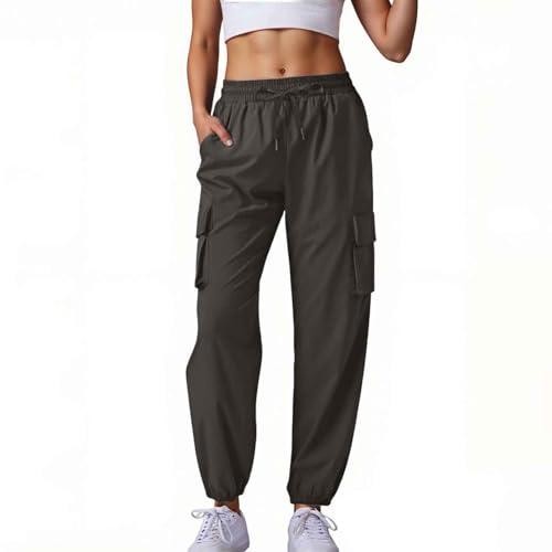 RUITOTP Outdoor Hosen Cargohose Damen Cargohose Jogginghose Leichter Trekkinghose Wanderhose Schnelltrocken Wasserdicht Outdoorhose Sportlich Freizeit Reise Sportlich Jogginghose mit Taschen von RUITOTP