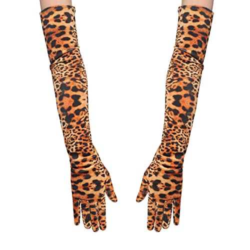 RUIXIA Damen Ellenbogen Lang Handschuhe mit Leopard Zebra Print Vintage Abendhandschuhe Samthandschuhe Druck Lang Volle Finger Handschuhe zur Party Abendkostümkleid RUIXIA Damen Ellenbogen Lang Handschuhe mit Leopard Zebra Print Vintage Abendhandschuhe Samthandschuhe Druck Lang Volle Finger Handschuhe zur Party Abendkostümkleid von RUIXIA
