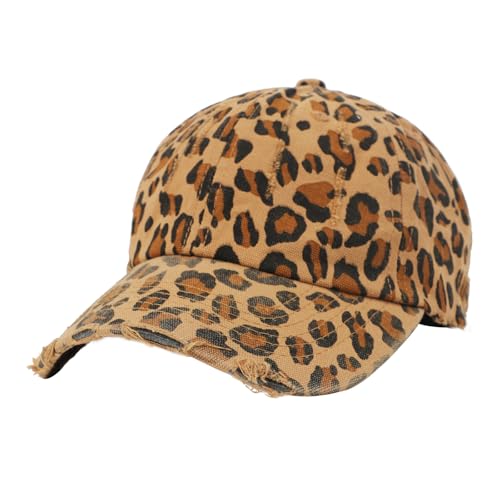 RUIXIA Ente Zunge Kappe Leopard drucken Wilden Trend Ente Zunge Kappe vielseitig Nachtclub Stickerei Baumwolle Zeigen Gesicht kleine weiche Hut Männer und Frauen universal einstellbar von RUIXIA