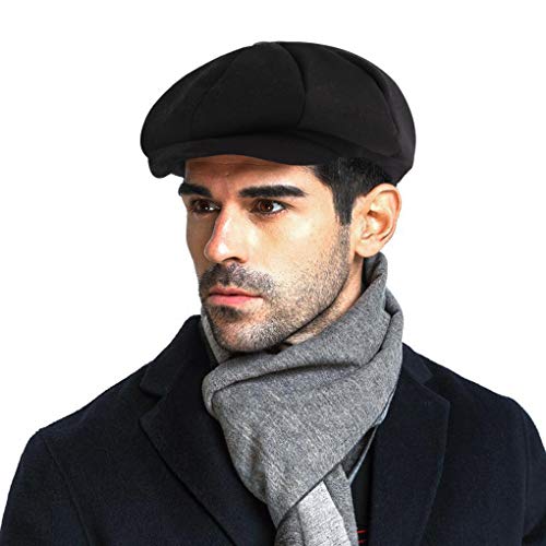 RUIXIA Herren Baskenmütze Barett, Retro Beret Schiebermütze Newsboy Flat Cap Gatsby Barett Cap Outdoors Sportmütze Golfermütze Schlägermütze Hunting Hat Fahren Hut für Männer Gentleman Herren von RUIXIA