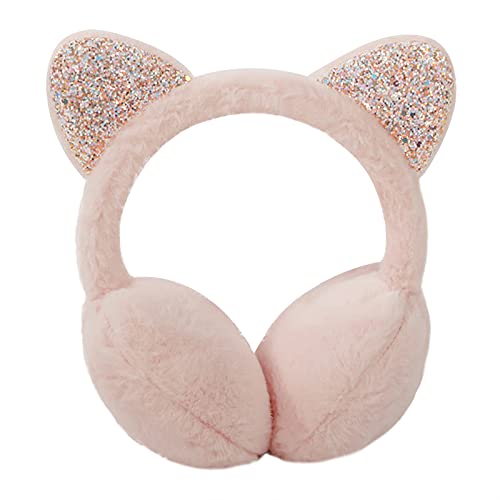 RUIXIA Kinder Ohrenschützer Flauschig Süße Katzenohren Design Winer Warm Ohrenwärmer Kopfbedeckungen Earmuffs Plüsch Ohrenschützer Kälteschutz Warmhalten Accessoire Outdoor für Mädchen Jungen Damen von RUIXIA