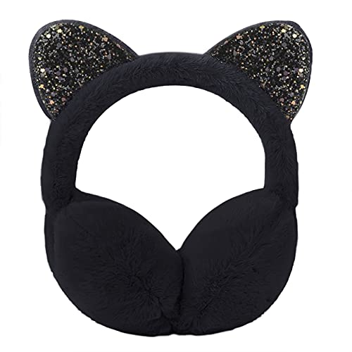 RUIXIA Kinder Ohrenschützer Flauschig Süße Katzenohren Design Winer Warm Ohrenwärmer Kopfbedeckungen Earmuffs Plüsch Ohrenschützer Kälteschutz Warmhalten Accessoire Outdoor für Mädchen Jungen Damen von RUIXIA