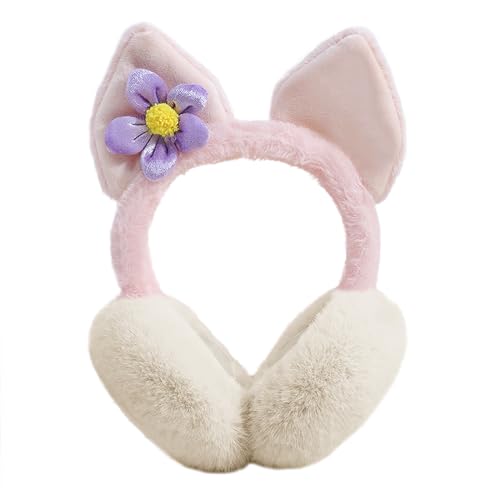 RUIXIA Kinder Ohrenschützer Flauschig Süße Katzenohren Design Winer Warm Ohrenwärmer Kopfbedeckungen Earmuffs Plüsch Ohrenschützer Kälteschutz Warmhalten Accessoire Outdoor für Mädchen Jungen Damen von RUIXIA