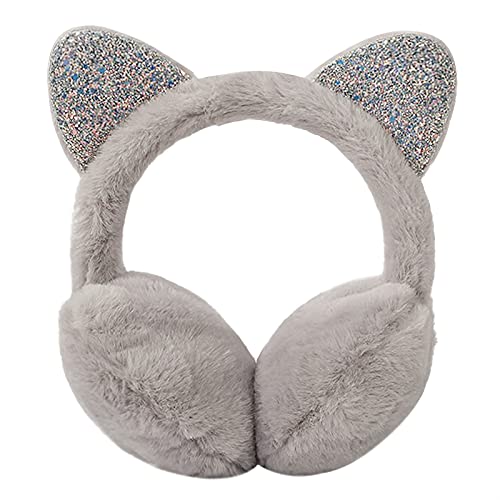 RUIXIA Kinder Ohrenschützer Flauschig Süße Katzenohren Design Winer Warm Ohrenwärmer Kopfbedeckungen Earmuffs Plüsch Ohrenschützer Kälteschutz Warmhalten Accessoire Outdoor für Mädchen Jungen Damen von RUIXIA