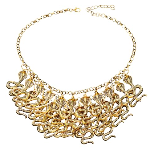 Vintage Gold Kobra Mehrschicht Halskette - Retro Punk Schmuck, Gold Mehrschicht Kobra, Halloween Weihnachten Karneval Kostüm von RUIXIA