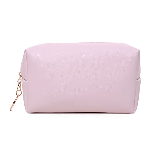 RUIXIAOXI Kleine Make-up-Tasche, PU-Leder, tragbar, vielseitig, Reißverschluss, Kosmetik-Organizer für Damen, Pink, modisch von RUIXIAOXI