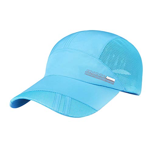 Baseball Cap Kappe Baseballmütze Sommer Sonnenhut Breathable Mesh Schnelltrockender UV-Schutz Sonnenschutzkappe Verstellbar Hip Hop Cap Sporthut für Herren und Damen (Blau, One Size) von RUIXIB