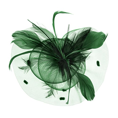 Damen Fascinator Blumen Haar Clip Haar Kopfschmuck Accessoire Hüte Netz Mütze Schleier Tea Party Hochzeitskirche Kopfbedeckung Haarschmuck für Frauen von RUIXIB