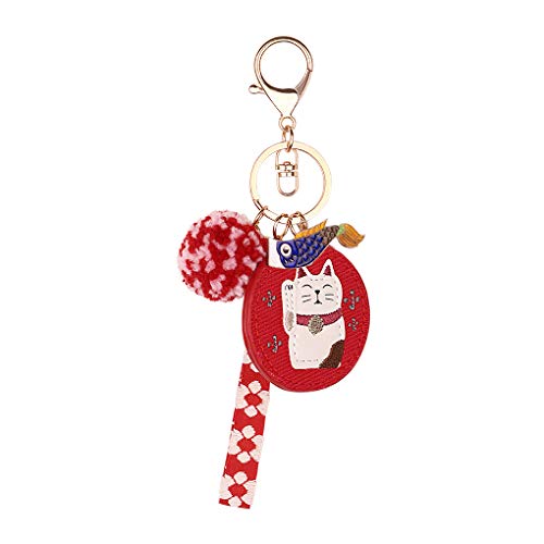 RUIXIB Maneki-Neko Band Schlüsselanhänger Leder süße Karpfen Anhänger Süß Katze Keychain Pendant Handtaschen Dekoration Geschenk von RUIXIB