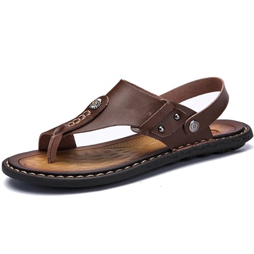 Herrensandalen mit offenem Zeh, Großzehenknochenkorrektur-Sandalen, sportliche verstellbare Riemen Orthesen, Zehentrenner Strand Reisen,Braun,38 von RUIZE