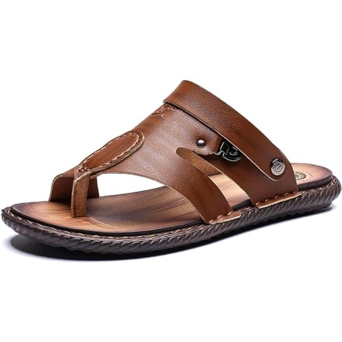 Herrensandalen mit offenem Zeh, Großzehenknochenkorrektur-Sandalen, sportliche verstellbare Riemen Orthesen, Zehentrenner Strand Reisen,Braun,40 von RUIZE