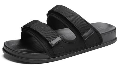 RUIZE Diabetiker-Hausschuhe für Herren und Damen, verstellbare Freizeitschuhe, bequeme Wandersandalen, orthopädische Hausschuhe, geeignet für Outdoor-Sandalen, Schwarz , 39 EU von RUIZE