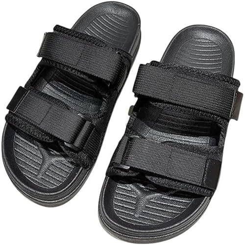 RUIZE Diabetiker-Hausschuhe für Herren und Damen, verstellbare Freizeitschuhe, bequeme Wandersandalen, orthopädische Hausschuhe, geeignet für Outdoor-Sandalen, Schwarz , 41 EU von RUIZE