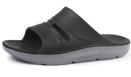 RUIZE Diabetiker-Pantoffeln für Herren, extra große Pantoffeln für den Sommer, für drinnen und draußen, Sportsandalen, stoßdämpfend,Schwarz,41 von RUIZE