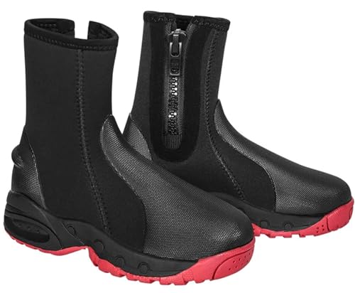 RUIZE Herren und Damen, 5 mm, Neopren, hohe Oberseite, warme Stiefel, Wassersport, Surfen, Angeln, Tauchen, kratzfest, Strandstiefel, Schuhe, Segeln, Schnorcheln, Schwarz, Größe 42 von RUIZE